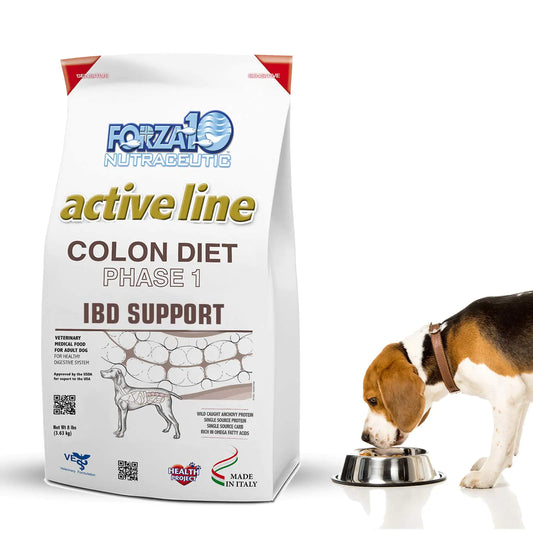Forza10 Active Colon Support Diet Phase 1 Hydrolyzed Dog Food Dry Dog Food Helps Dogs with Diarrhea Colitis and Constipation Wild Caught Anchovy Protein Flavor 8 Pound Bag