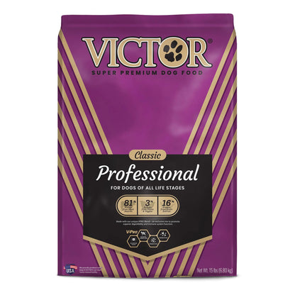 Victor Super Premium Dog Food – Professional Dry Dog Food – Super Premium Dog Food with 26% Protein Gluten Free - for High Energy and Active Dogs & Puppies 15lbs